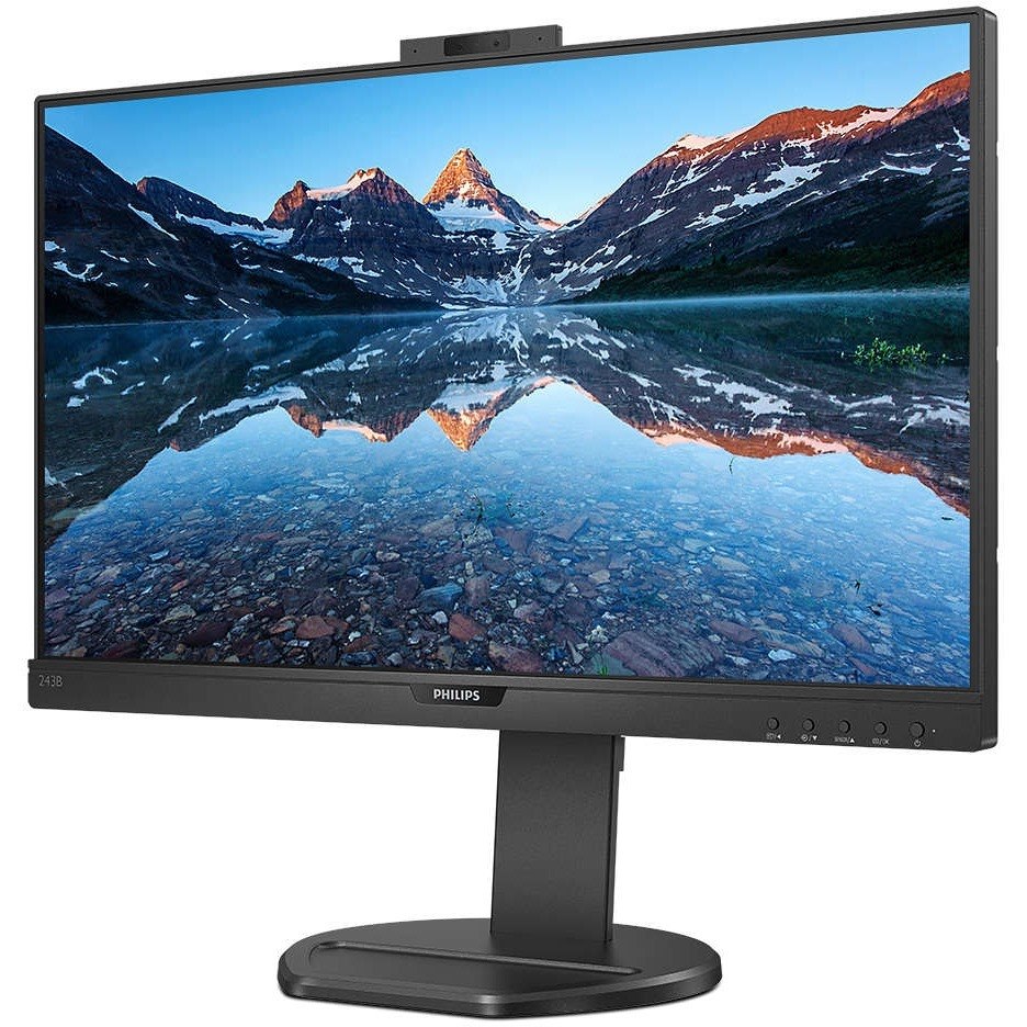 Philips 243B9H 24" Class Webcam Full HD LCD Monitor - 16:9 - Textured Black