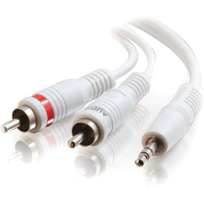 C2G 6ft One 3.5mm Stereo Male to Two RCA Stereo Male Audio Y-Cable - White