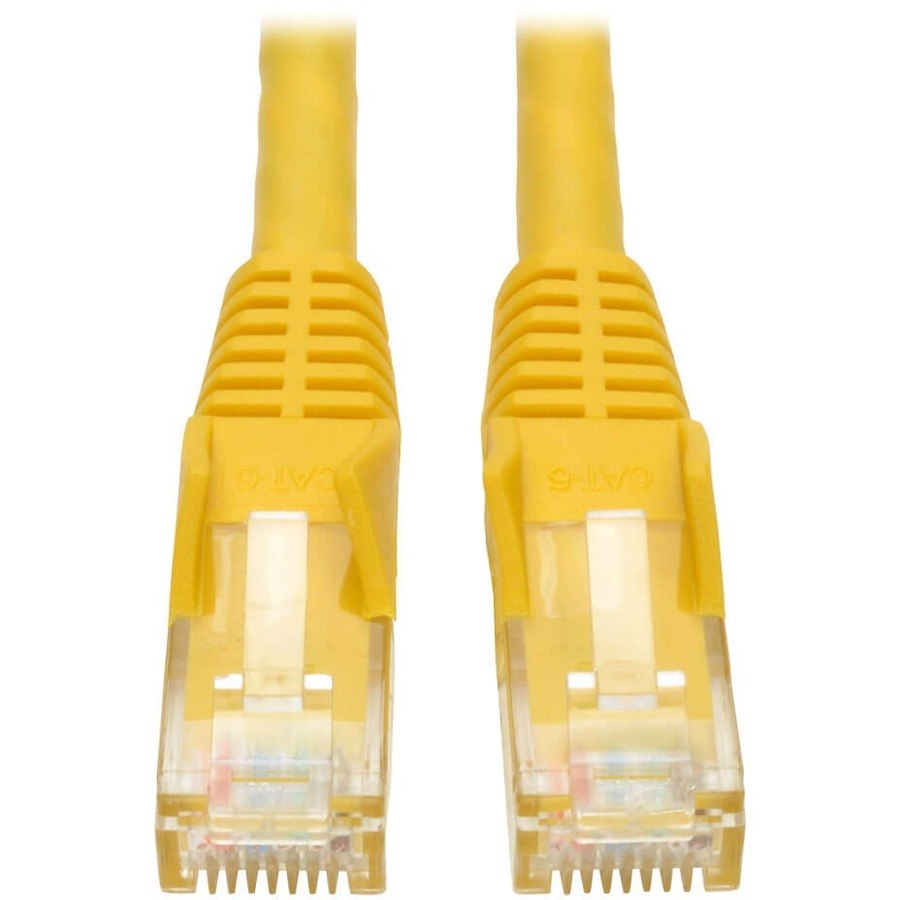 Eaton Tripp Lite Series Cat6 Gigabit Snagless Molded (UTP) Ethernet Cable (RJ45 M/M), PoE, Yellow, 50 ft. (15.24 m)