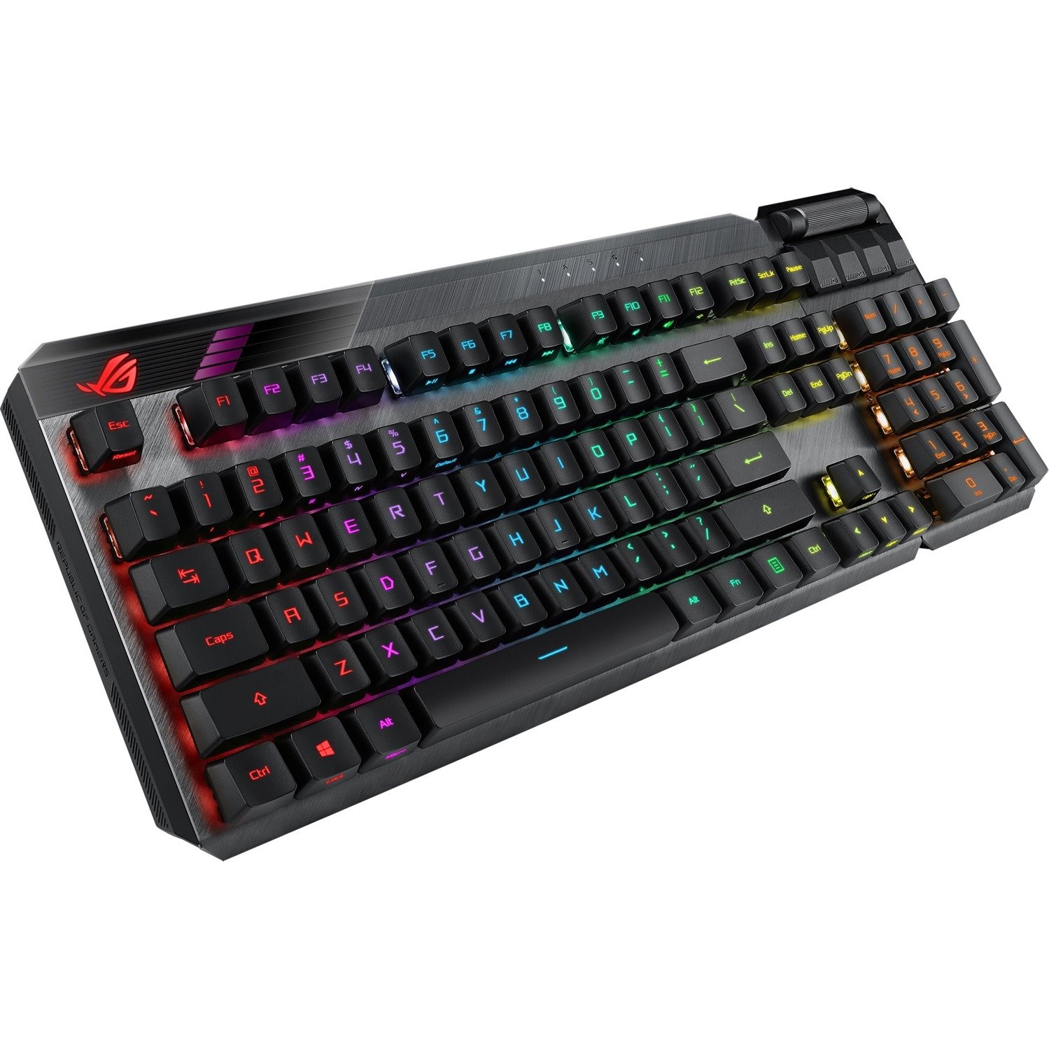 Asus ROG Claymore II Gaming Keyboard - Wired/Wireless Connectivity - USB 2.0 Type C Interface - RGB LED - Black