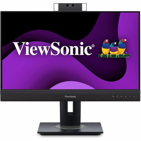 ViewSonic VG2457V 24 Inch 1080p Video Conference Docking Monitor with Windows Hello Compatible IR Webcam, Advanced Ergonomics, and 90W USB C for Home and Office