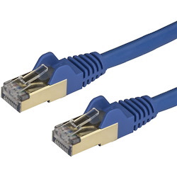 StarTech.com 0.50m CAT6a Ethernet Cable - 10 Gigabit Category 6a Shielded Snagless 100W PoE Patch Cord - 10Gb Blue UL Certified Wiring/TIA