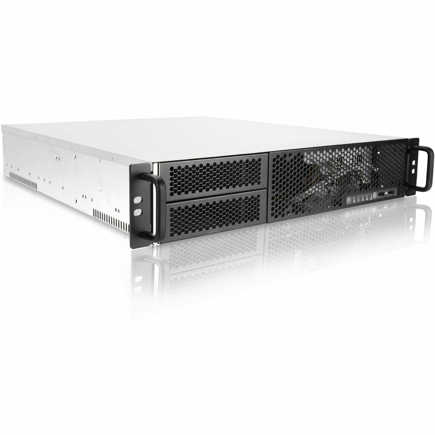 In Win Iw-R200-02N Silver SGCC 2U Rackmount Open-Bay 2U Short Depth Server Chassis 2 External 5.25" Drive Bays