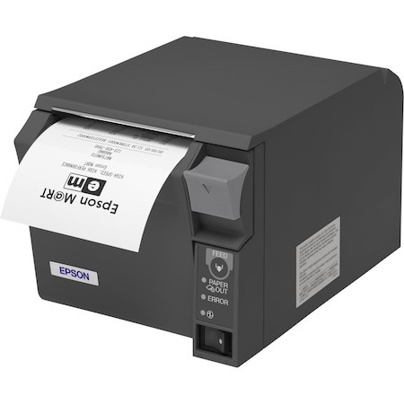 Epson TM- T70II Desktop Direct Thermal Printer - Monochrome - Receipt Print - USB - Parallel - With Cutter - Dark Grey