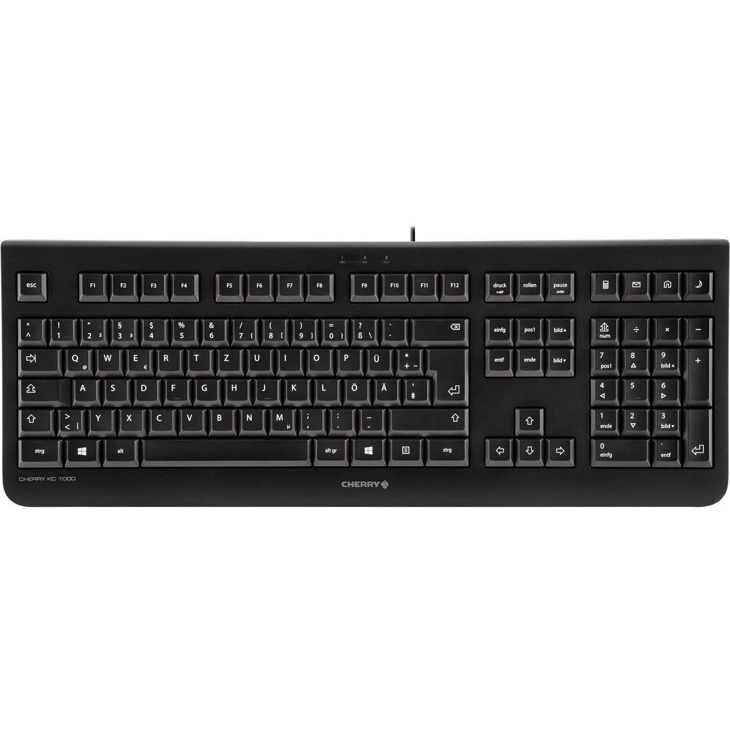 CHERRY KC 1000 Keyboard - Cable Connectivity - USB Interface - Black