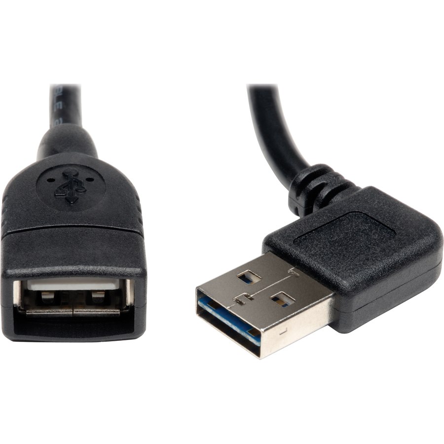 Eaton Tripp Lite Series Universal Reversible USB 2.0 Extension Cable (Reversible Right/Left-Angle A to A M/F), 18-in. (45.72 cm)