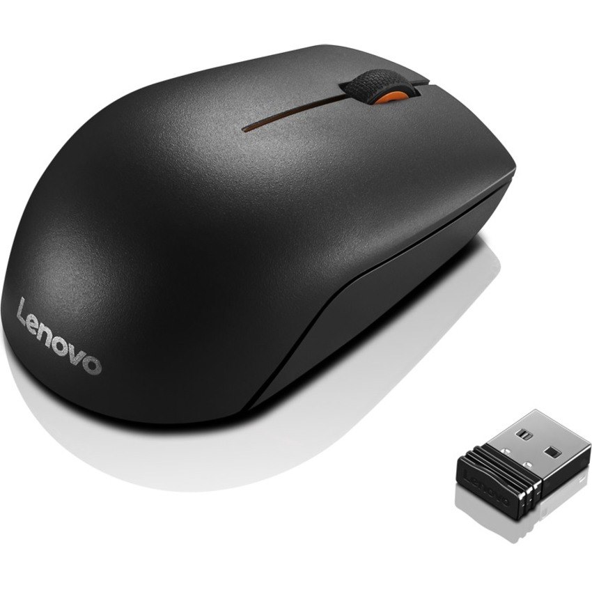 Lenovo Compact 300 Mouse - Radio Frequency - USB - Laser/Optical - 3 Button(s) - Black