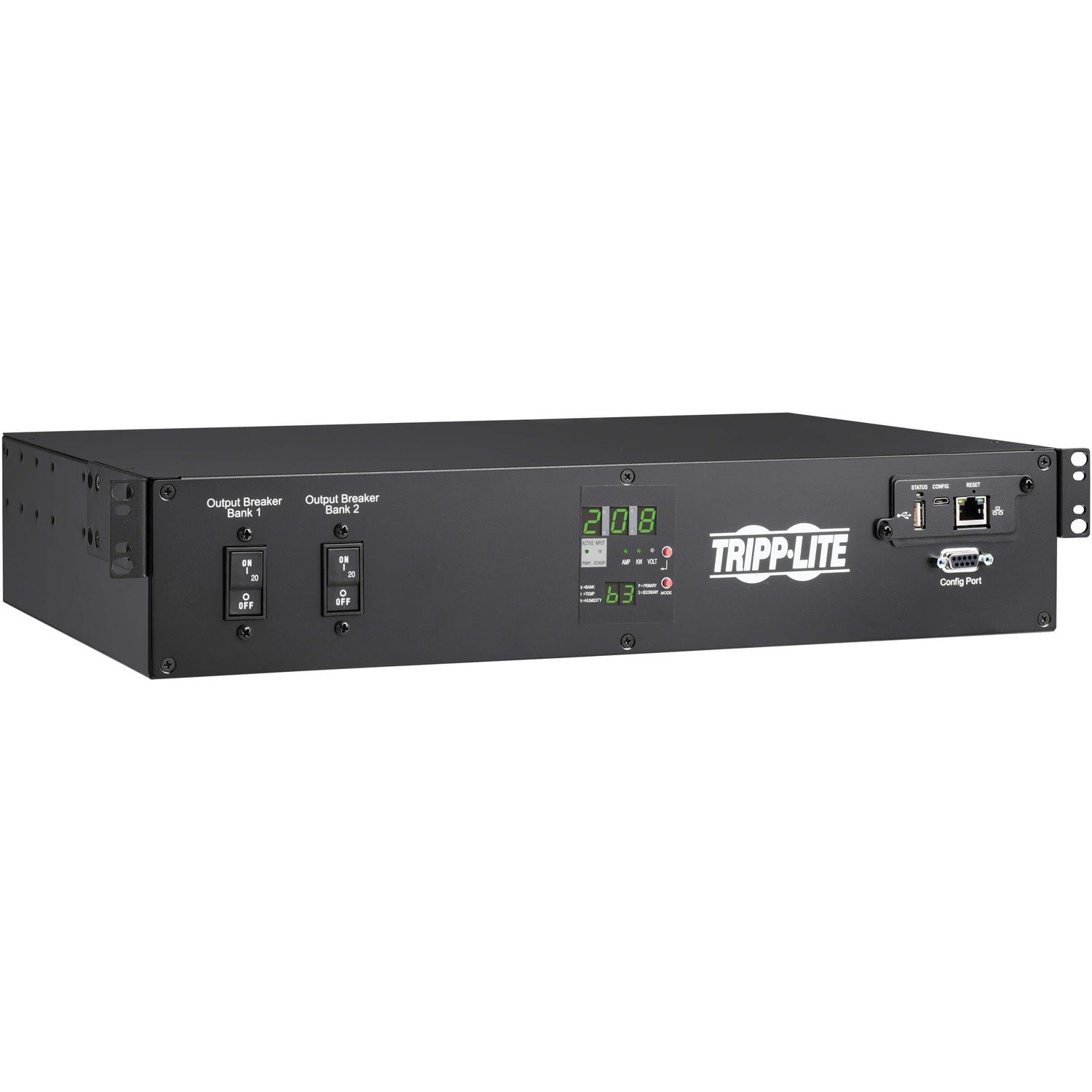 Tripp Lite by Eaton 5.8kW 208/240V Single-Phase ATS/Monitored PDU - 16 C13, 2 C19 & 1 L6-30R Outlets, Dual L6-30P Inputs, 10 ft. Cords, 2U, TAA