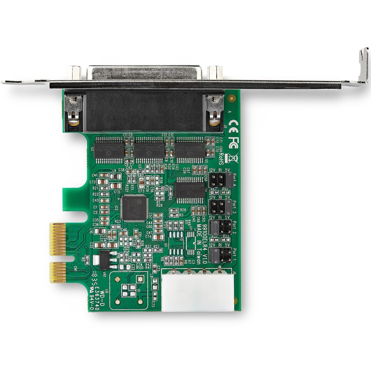 StarTech.com 4-port PCI Express RS232 Serial Adapter Card - PCIe to Serial DB9 RS-232 Controller Card - 16950 UART - Windows/Linux