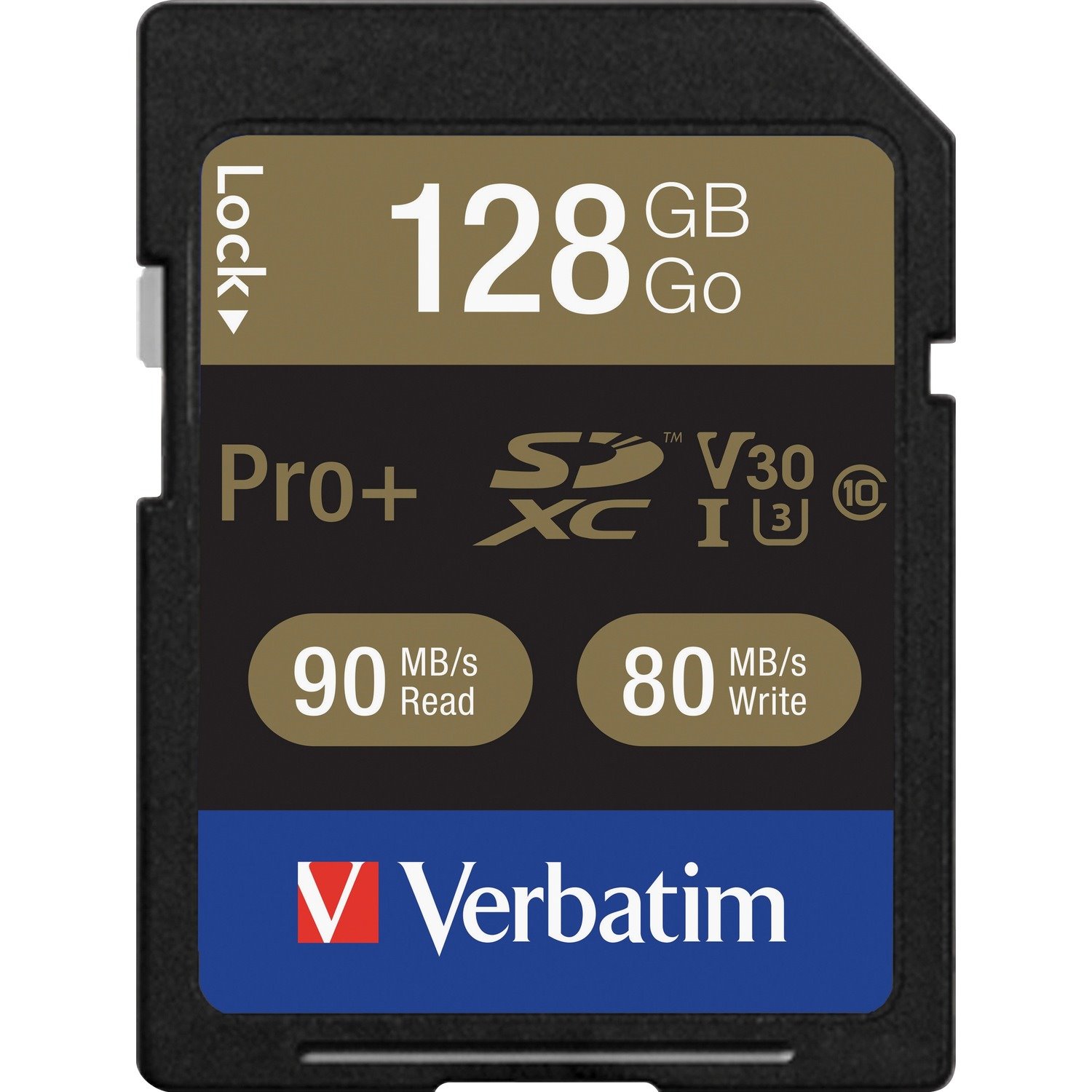 Verbatim PRO Plus 128 GB Class 10/UHS-I (U3) SDXC - 1 Pack - TAA Compliant