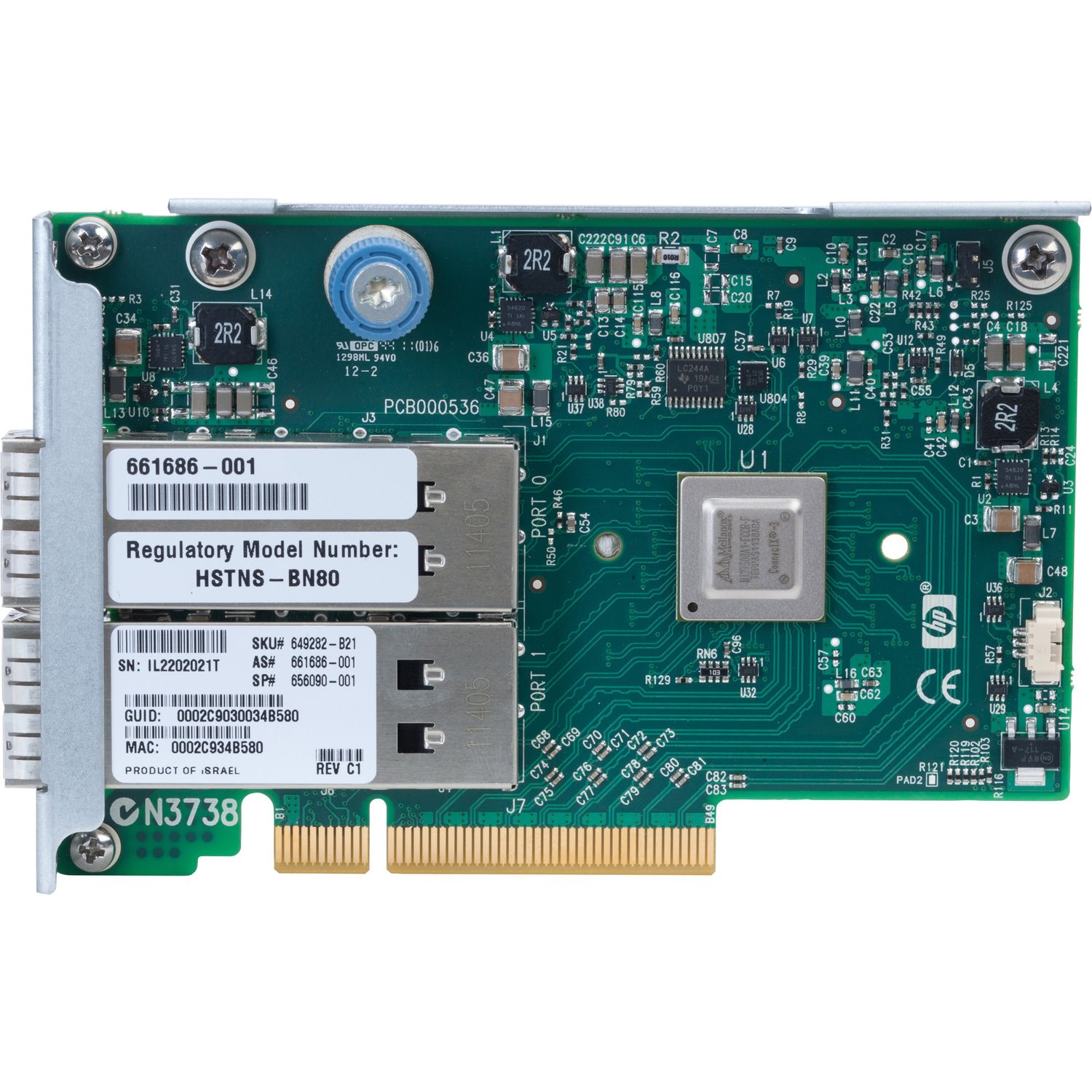 HPE InfiniBand QDR/EN 10Gb Dual Port 544FLR-QSFP Adapter