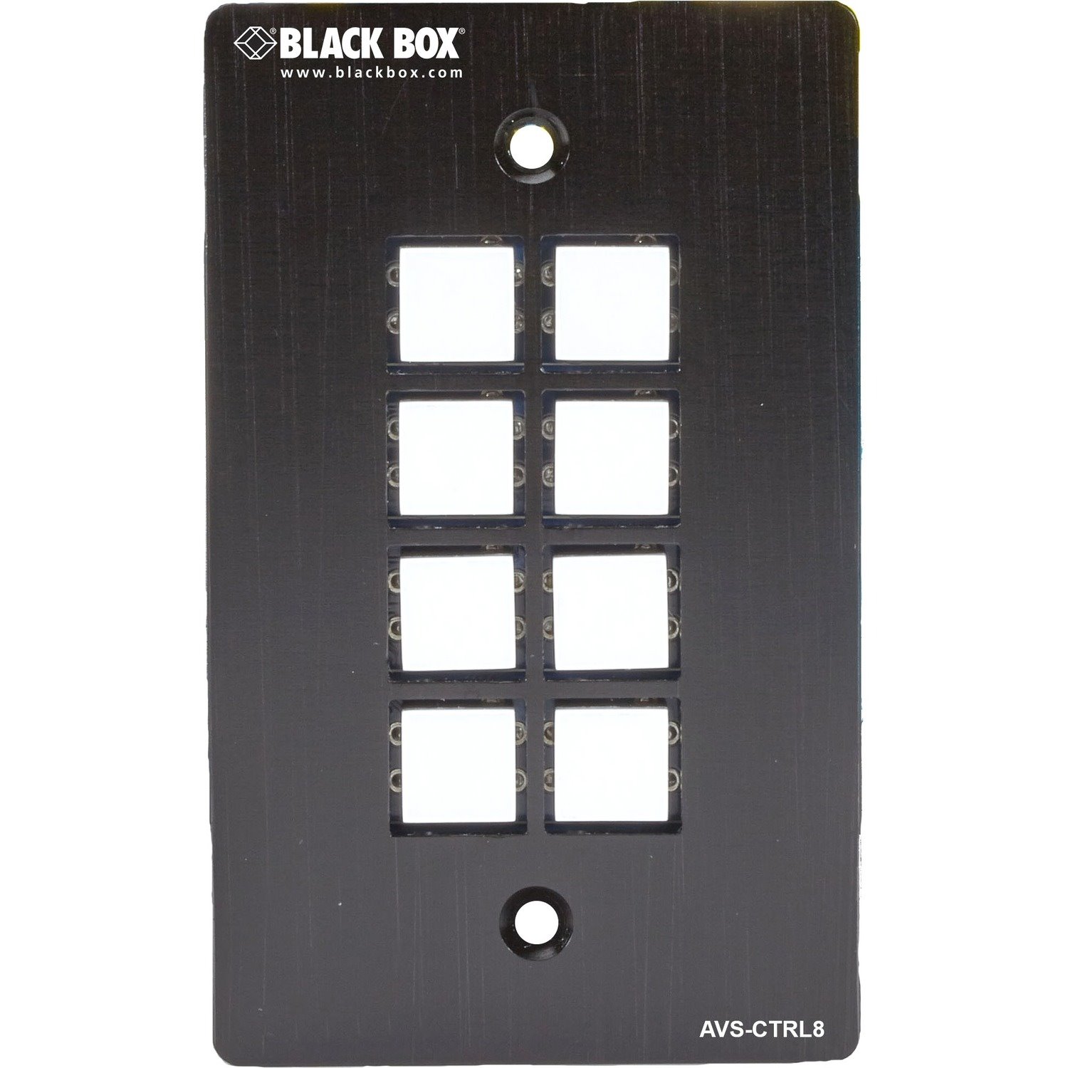 Black Box Wallplate Control Panel - RS-232, 8-Button