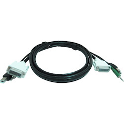 iPGARD 10 ft KVM USB Dual Link DVI Cable with Audio