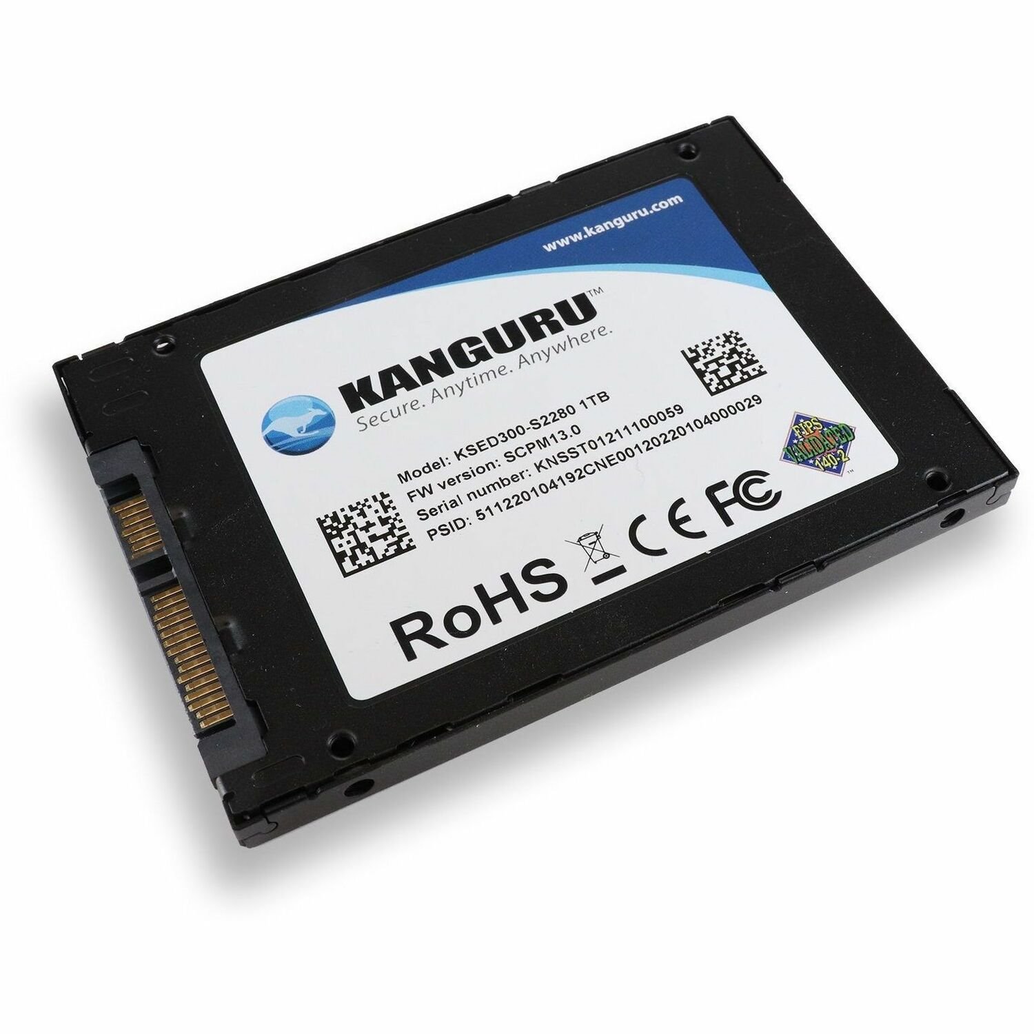 Kanguru Defender SED300 Hardware-Based Self-Encrypting Internal SSD-FIPS 140-2 Certified -KSED300-SATA-Series 2 GB Solid State Drive - 2.5" Internal - SATA - TAA Compliant