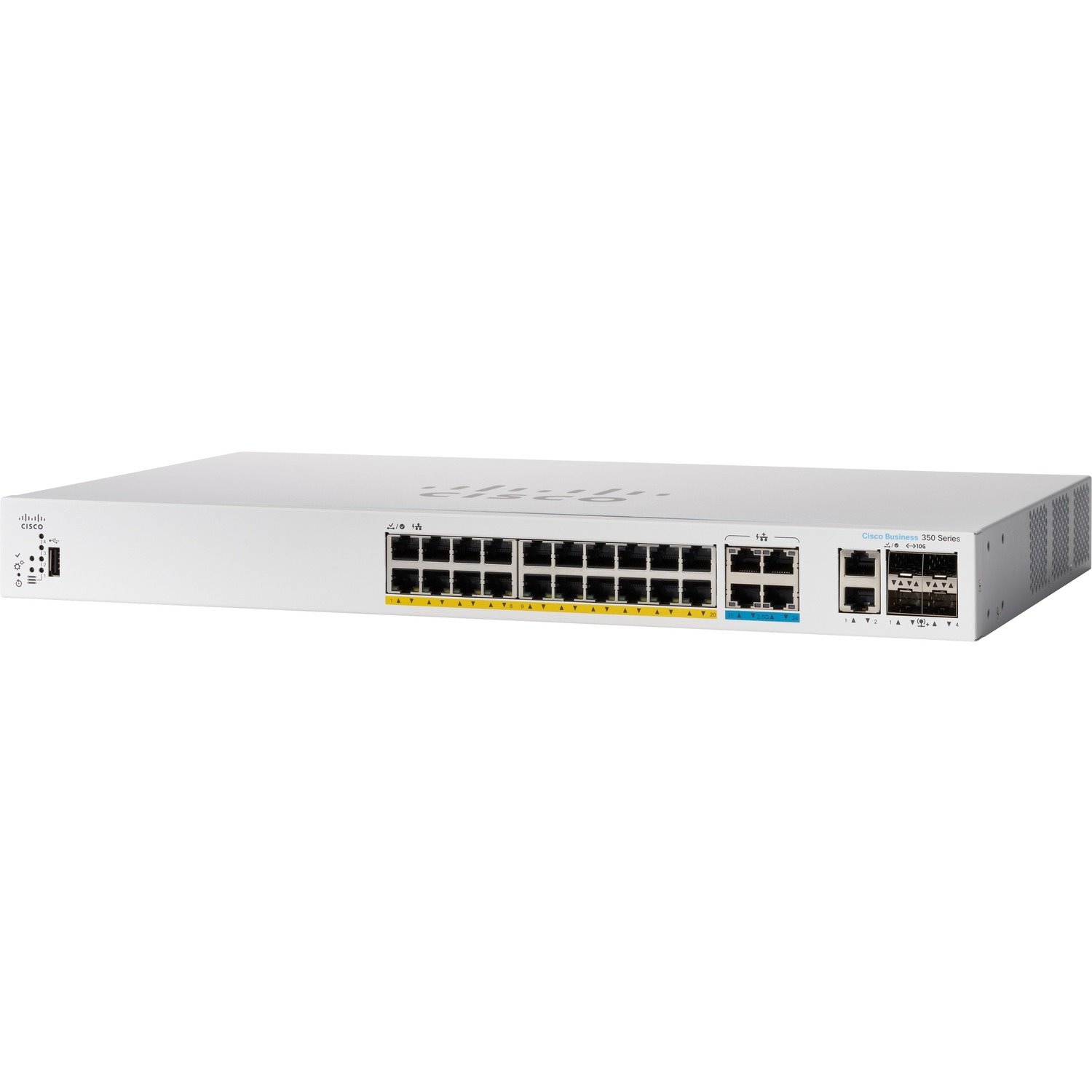 Cisco Business 350 CBS350-24MGP-4X 26 Ports Manageable Ethernet Switch - Gigabit Ethernet, 2.5 Gigabit Ethernet, 10 Gigabit Ethernet - 10/100/1000Base-T, 10GBase-T, 10GBase-X, 2.5GBase-T