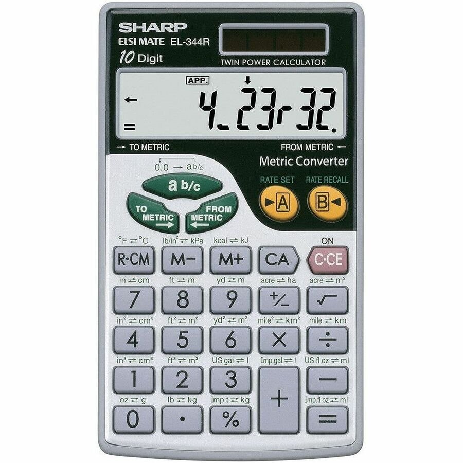 Sharp Elsi Mate EL-344RB Simple Calculator