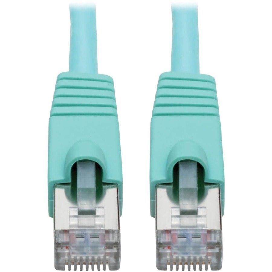 Eaton Tripp Lite Series Cat6a 10G Snagless Shielded STP Ethernet Cable (RJ45 M/M), PoE, Aqua, 12 ft. (3.66 m)