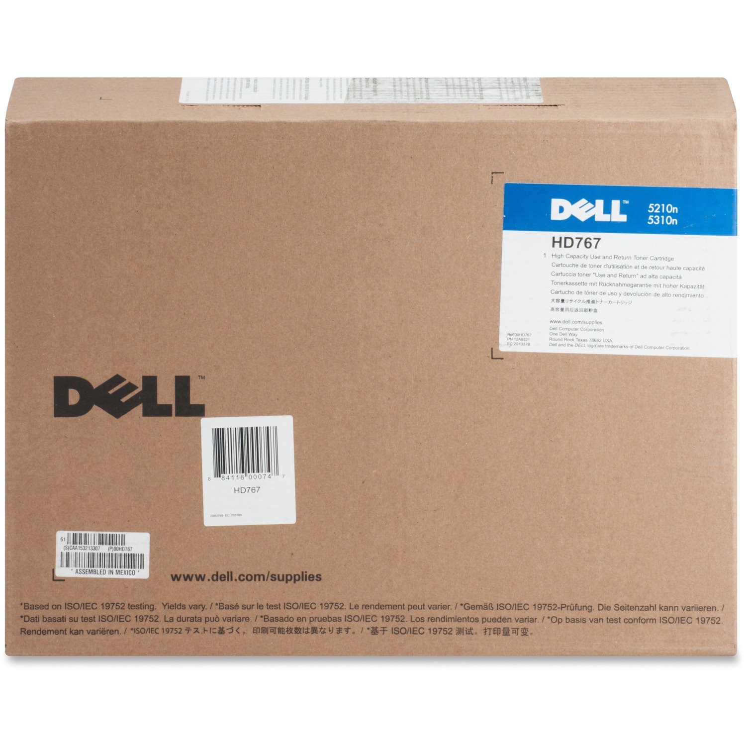 Dell HD767 Original High Yield Laser Toner Cartridge - Black - 1 Each