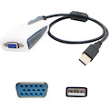 AddOn 5-Pack of USB 2.0 (A) Male to VGA Female Black Adapters