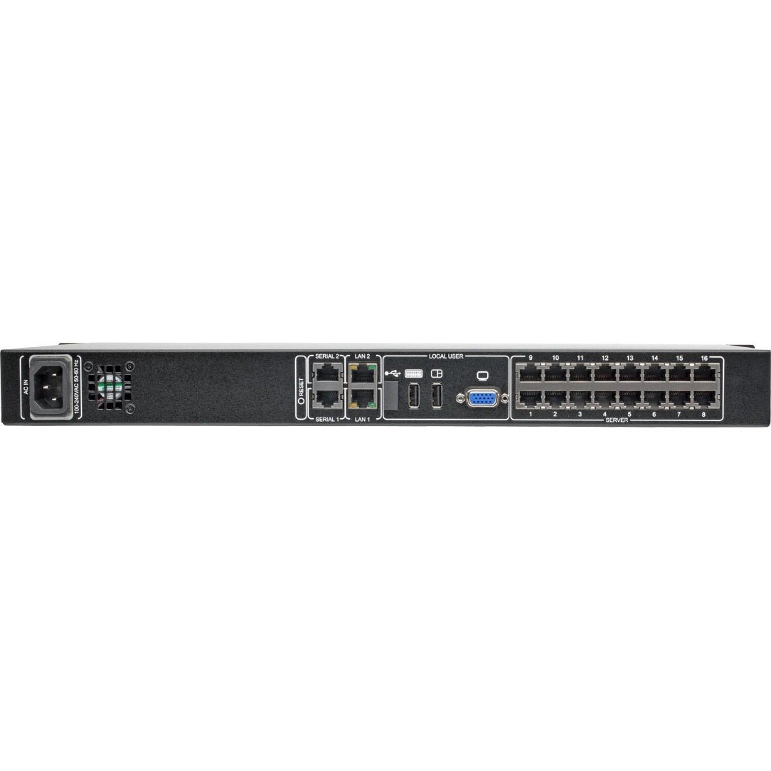 Tripp Lite by Eaton NetCommander 16-Port Cat5 KVM over IP Switch - 1 Remote + 1 Local User, 1U Rack-Mount