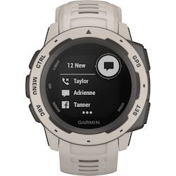 Garmin Instinct Smart Watch - Circular Case Shape - Tundra Body Color - Polymer Body Material - Silicone Band Material