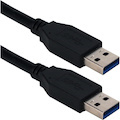 QVS 10ft USB 3.0/3.1 Type A Male to Male 5Gbps Black Cable