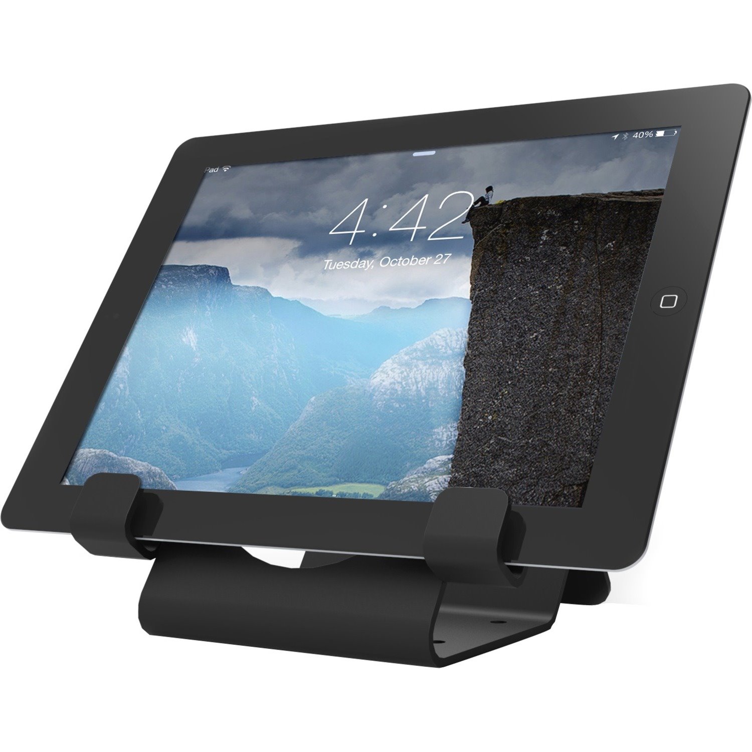Universal Tablet Holder Black with Coiled Cable Lock Black