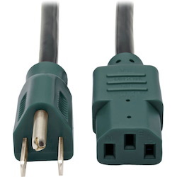 Tripp Lite by Eaton Computer Power Extension Cord 10A 18AWG 5-15P C13 Green Plugs 4'