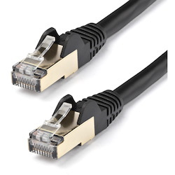 StarTech.com 7m CAT6a Ethernet Cable - 10 Gigabit Category 6a Shielded Snagless 100W PoE Patch Cord - 10GbE Black UL Certified Wiring/TIA