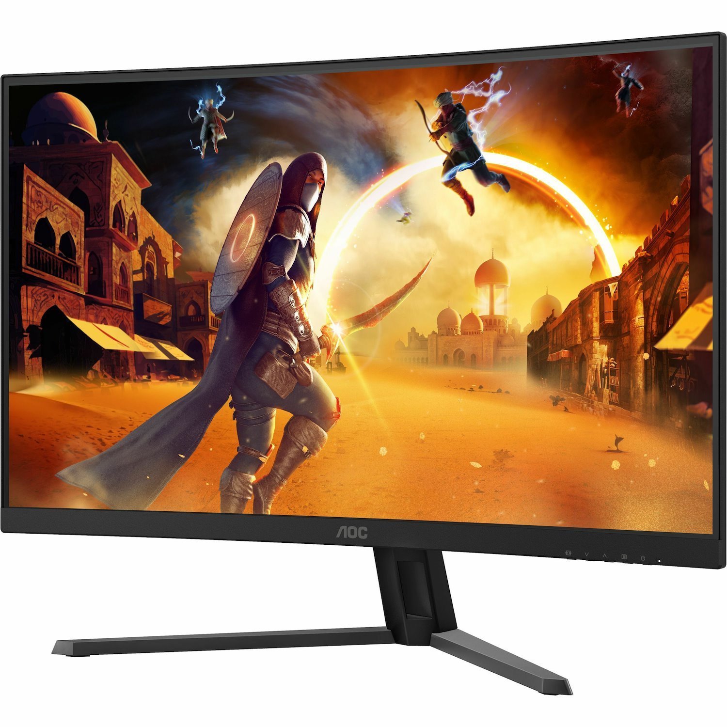 AOC CQ32G4E 32" Class WQHD Curved Screen Gaming LCD Monitor - Black, Red