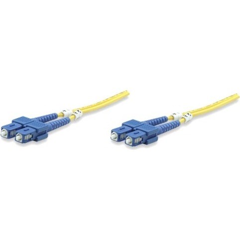 Intellinet Network Solutions Fiber Optic Patch Cable, SC/SC, OS2, 9/125, Single-Mode, Duplex, Yellow, 33 ft (10 m)