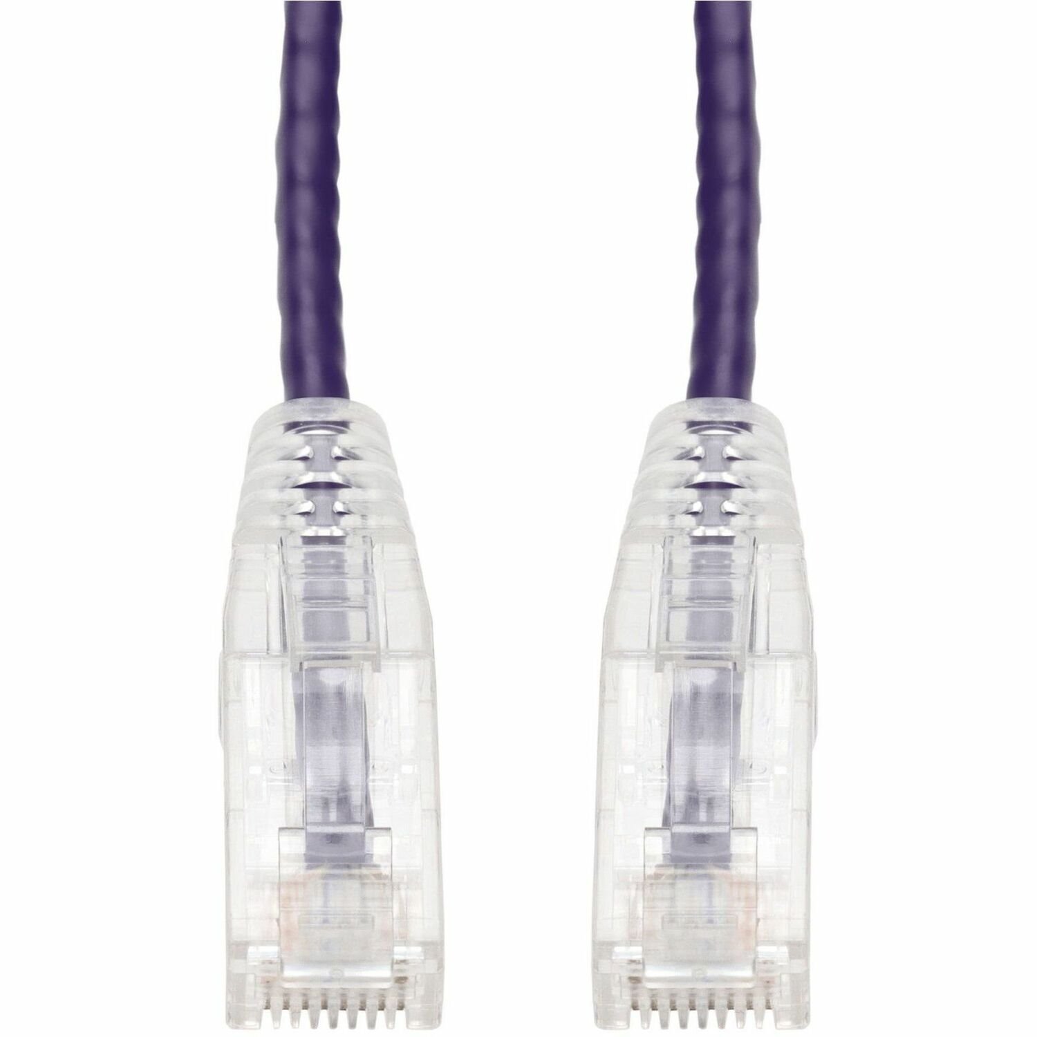 AddOn 1ft Purple CAT 6A Slim PVC Ethernet Cable Snagless Clear-Claw RJ-45 M/M