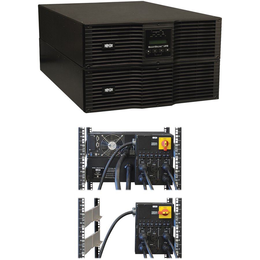 Tripp Lite by Eaton UPS SmartOnline 208/240V 8kVA 7.2kW Double-Conversion UPS 6U Rack/Tower Extended Run Network Card Options USB DB9 Serial Bypass Switch NEMA outlets