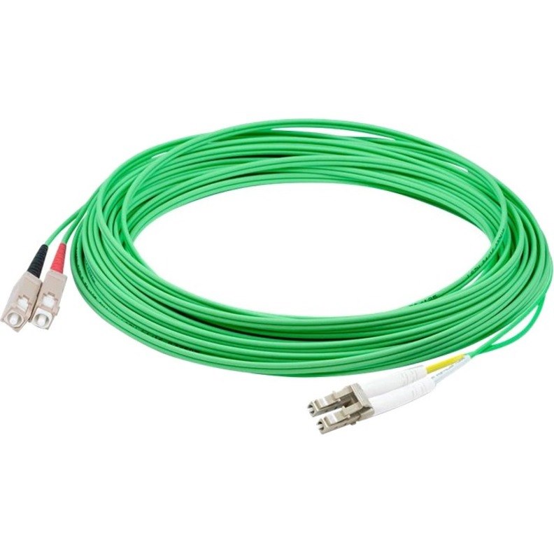 AddOn 2m SC (Male) to LC (Male) Green OM4 Duplex Fiber OFNR (Riser-Rated) Patch Cable