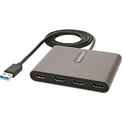 StarTech.com USB 3.0 to 4 HDMI Adapter, External Graphics Card, 1080p, USB Type-A to Quad HDMI Monitor Display Adapter/Converter, Windows