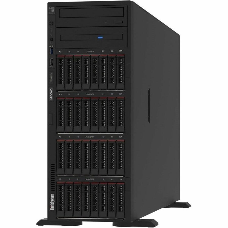 Lenovo ThinkSystem ST650 V3 7D7AA00XEA 1U Rack Server - 1 x Intel Xeon 5415+ 2.90 GHz - 16 GB RAM - Serial ATA, 12Gb/s SAS Controller