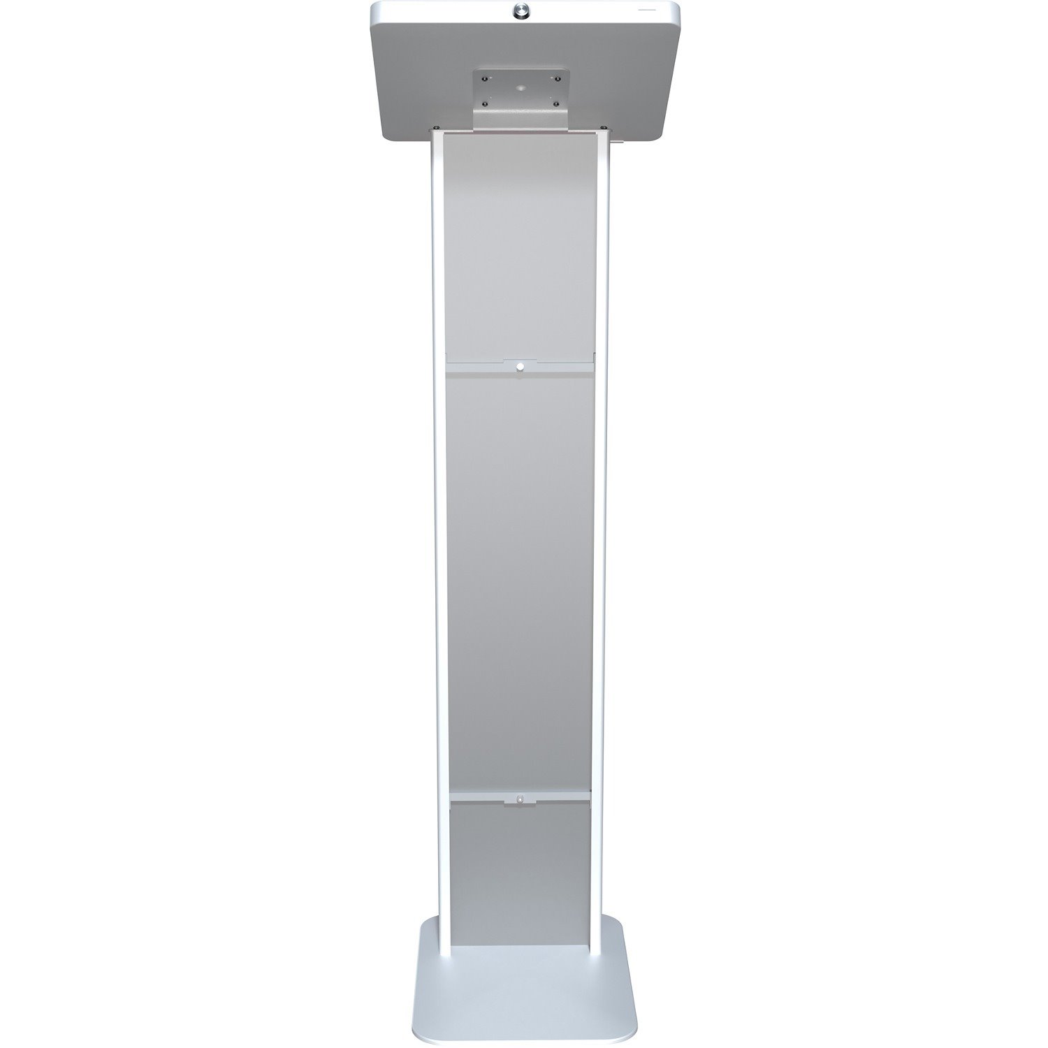 CTA Digital Locking Floor Stand w/ Graphic Slot for iPad Gen7-10 & More (White)