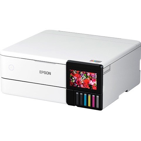 Epson ET-8500 Inkjet Multifunction Printer-Color-Copier/Scanner-5760x1440 dpi Print-Automatic Duplex Print-100 sheets Input-Color Flatbed Scanner-1200 dpi Optical Scan-Wireless LAN-Epson Connect-Android Printing-Mopria