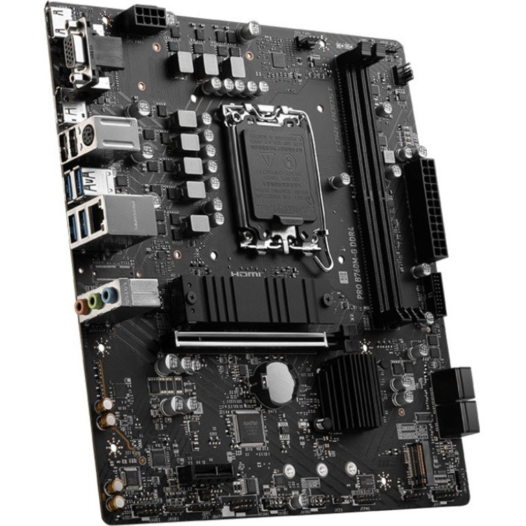 MSI Pro B760M-G DDR4 Gaming Desktop Motherboard - Intel B760 Chipset - Socket LGA-1700 - Micro ATX