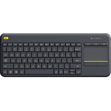 Logitech K400 Plus Wireless Touch TV Keyboard With Easy Media Control and Built-in Touchpad, HTPC Keyboard for PC-connected TV, Windows, Android, Chrome OS, Laptop, Tablet (Dark) (French Layout)