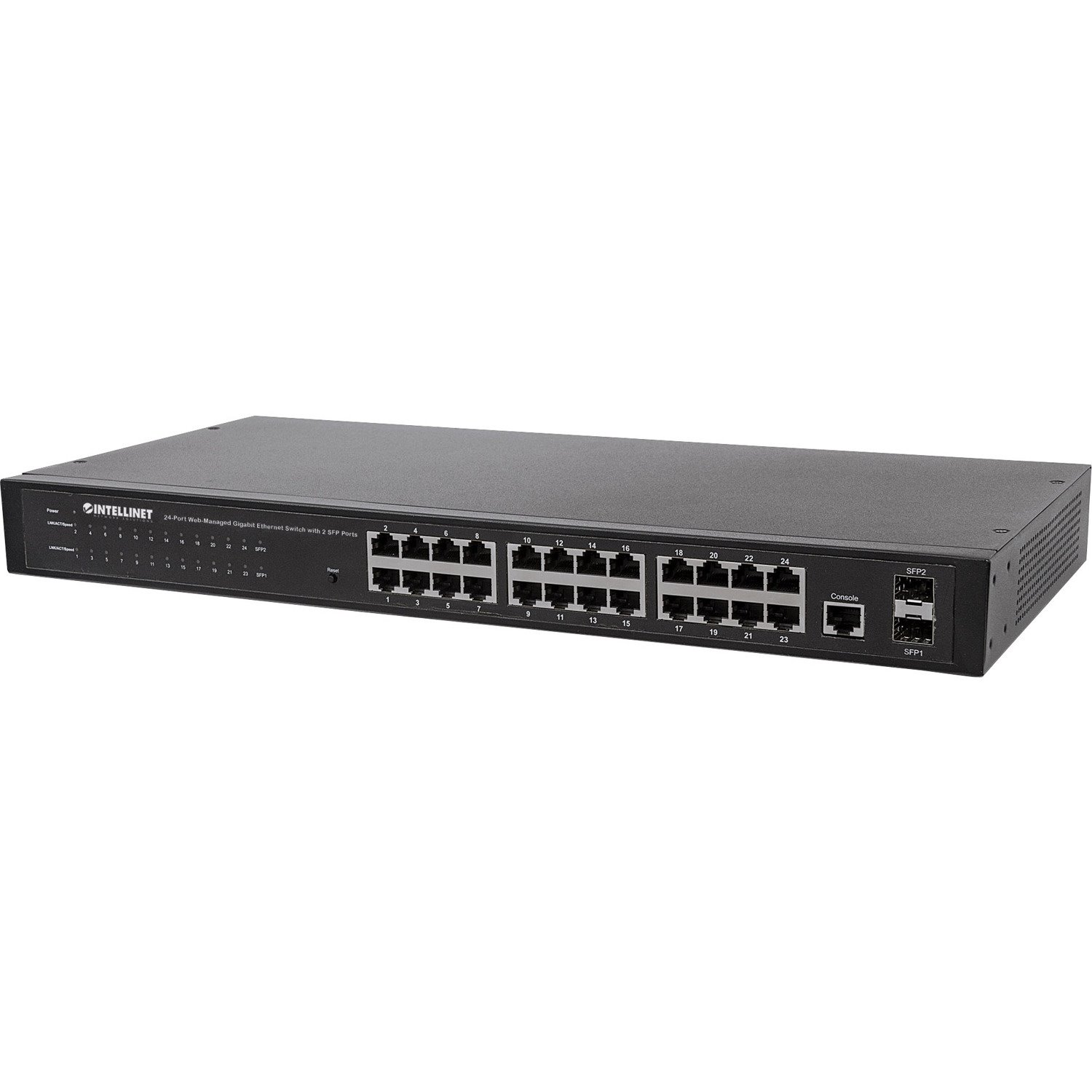 Intellinet 24-Port Web-Managed Gigabit Ethernet Switch with 2 SFP Ports