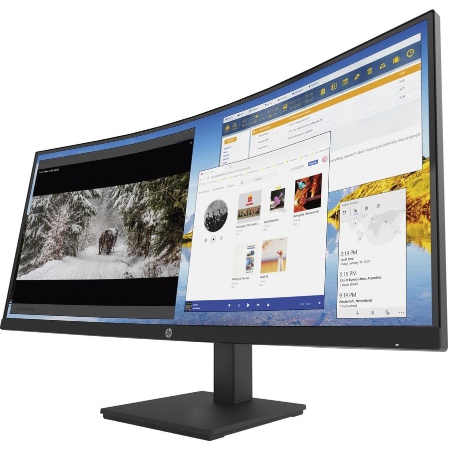 HP M34d 86.4 cm (34") WQHD Curved Screen Edge LED LCD Monitor - 21:9