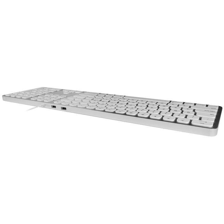 Macally Aluminum Slim USB Keyboard With 2 USB Ports For Mac