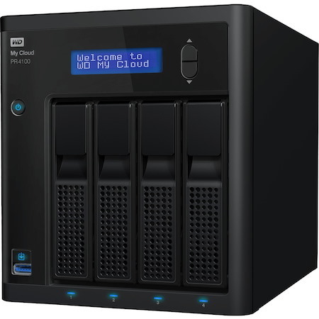 WD My Cloud Pro PR4100 4 x Total Bays NAS Storage System - 40 TB HDD - Intel Pentium N3710 Quad-core (4 Core) 1.60 GHz - 4 GB RAM Desktop