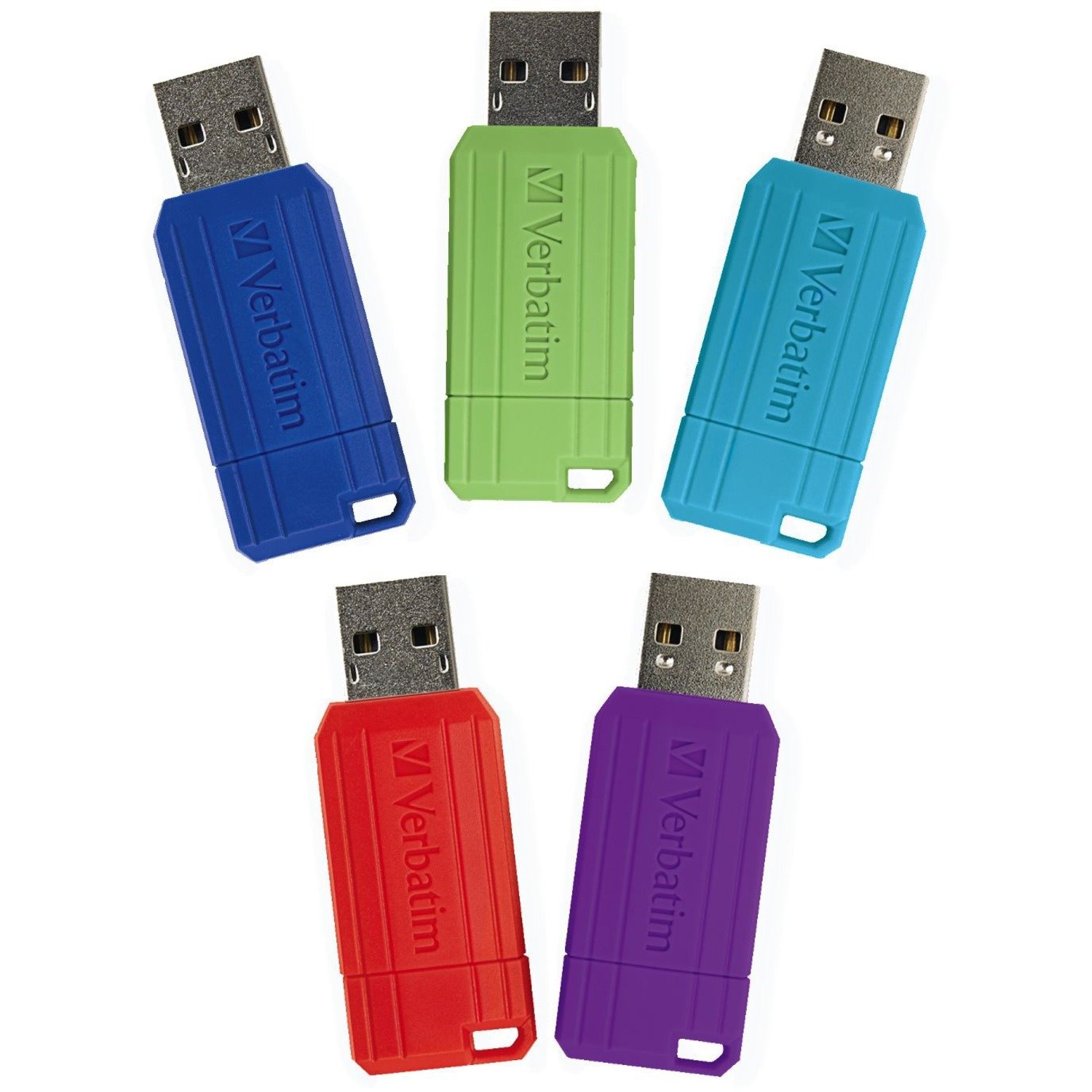 16GB PinStripe USB Flash Drive - 5pk - Assorted