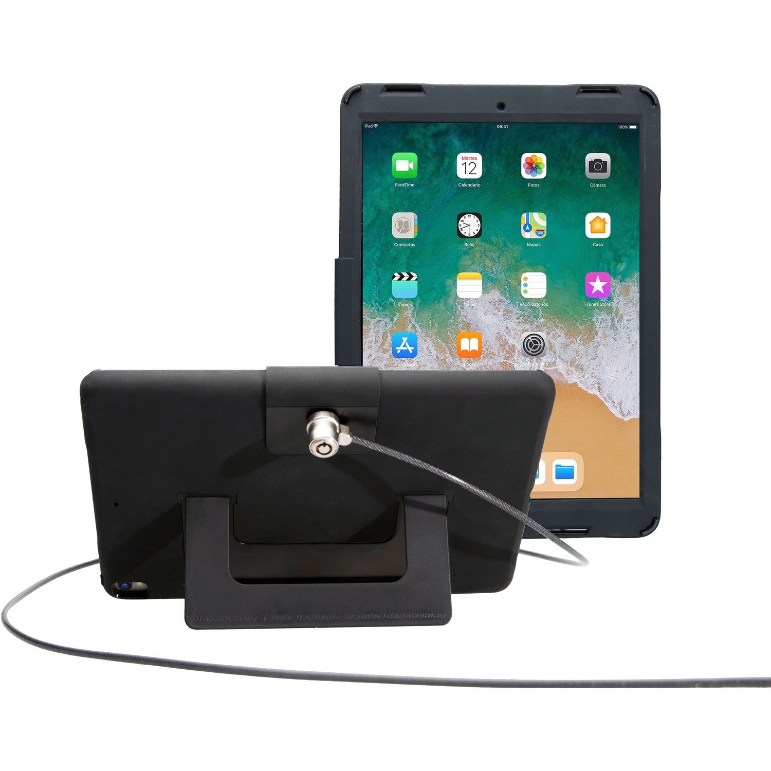CTA Digital Security Case with Kickstand and Anti-Theft Cable for iPad Air 3 (2019) and iPad Pro 10.5