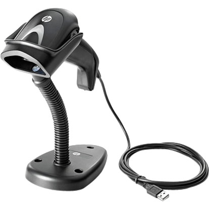 HP Handheld Barcode Scanner - Cable Connectivity - Black