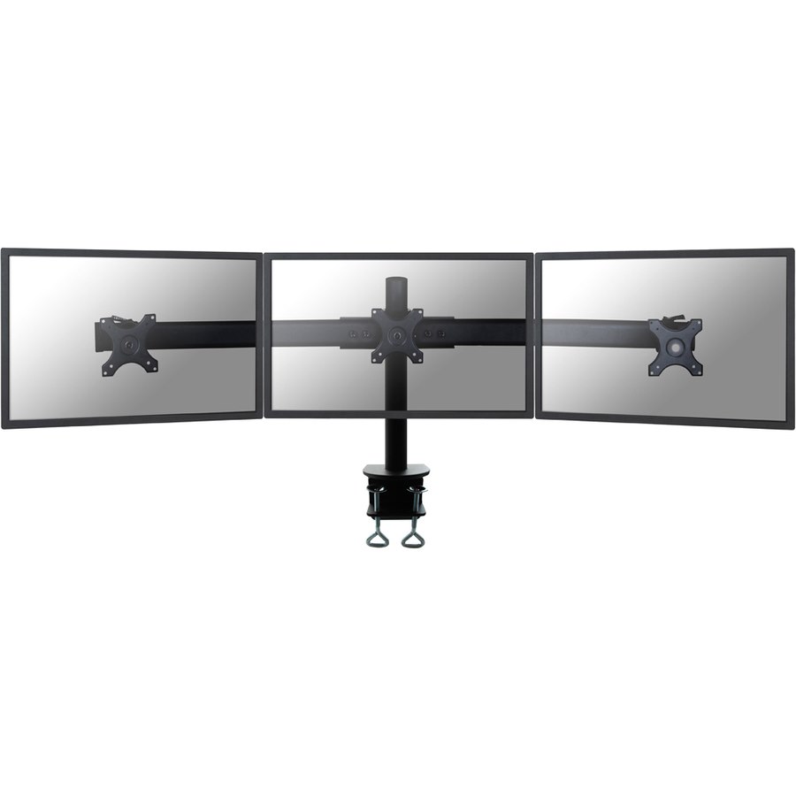 Newstar Tilt/Turn/Rotate Triple Desk Mount (clamp) for three 10-27" Monitor Screens, Height Adjustable - Black