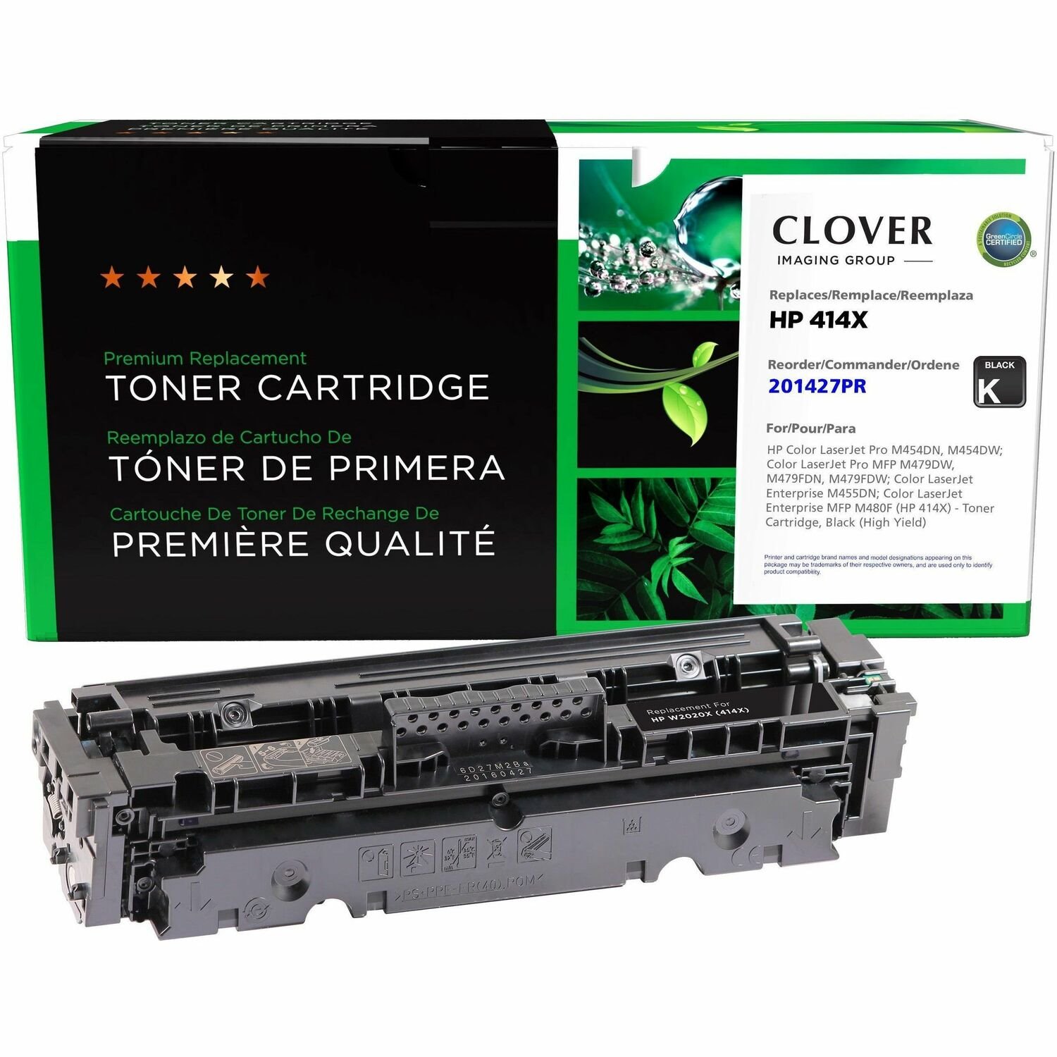 Clover Imaging Remanufactured High Yield Black Toner Cartridge (Reused OEM Chip) for HP 414X (W2020X)