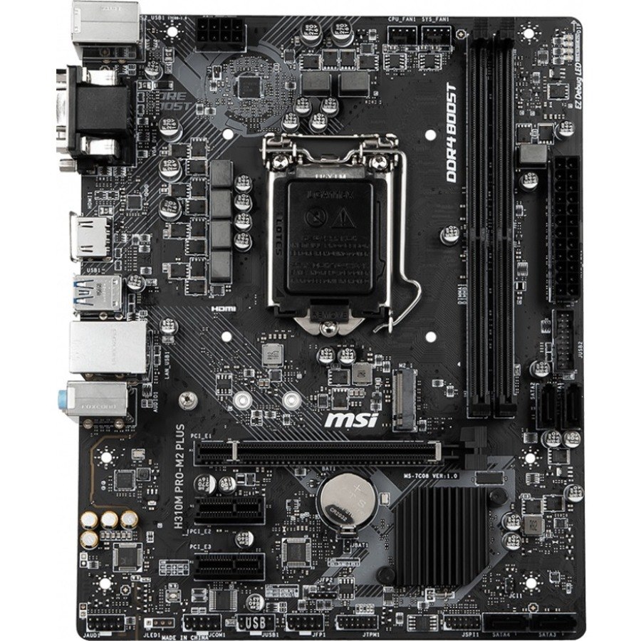 MSI H310M PRO-M2 PLUS Desktop Motherboard - Intel H310 Chipset - Socket H4 LGA-1151 - Micro ATX